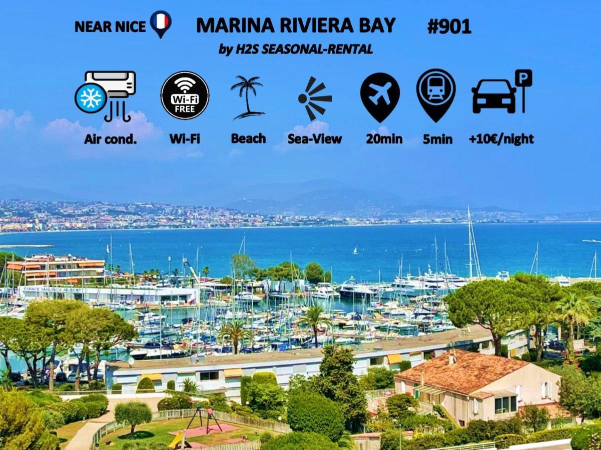 #901 Marina Riviera Bay - Studio Vue Mer Et Port Panoramique Villeneuve-Loubet Buitenkant foto